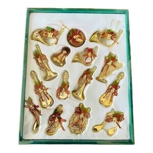 Vintage Xmas Musical Instrument Christmas Ornaments Collection of 15 Ornaments